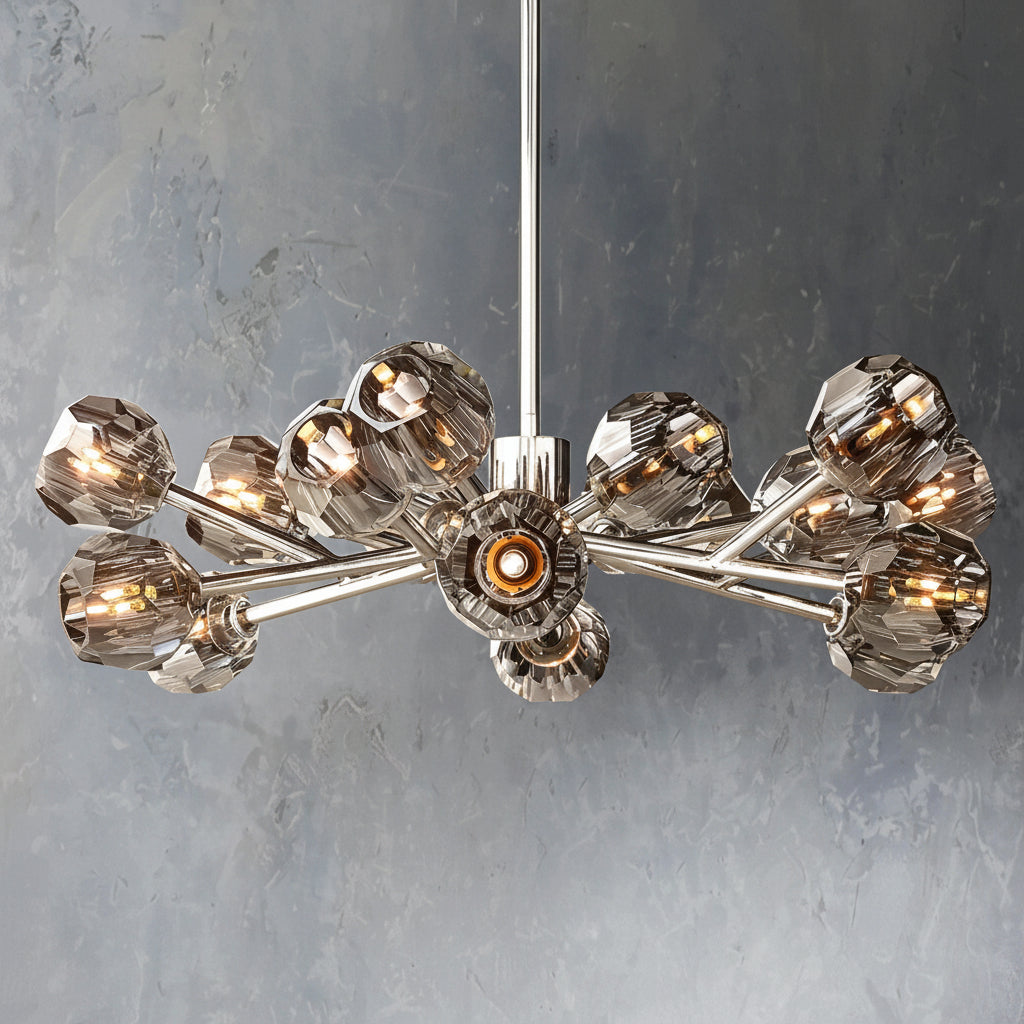 Crepura Glass Round Chandelier 36" - kimoylights