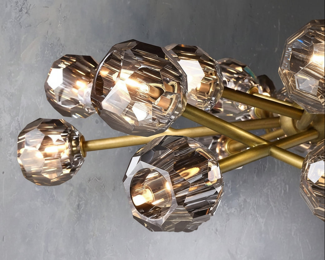 Crepura Glass Round Chandelier 36" - kimoylights