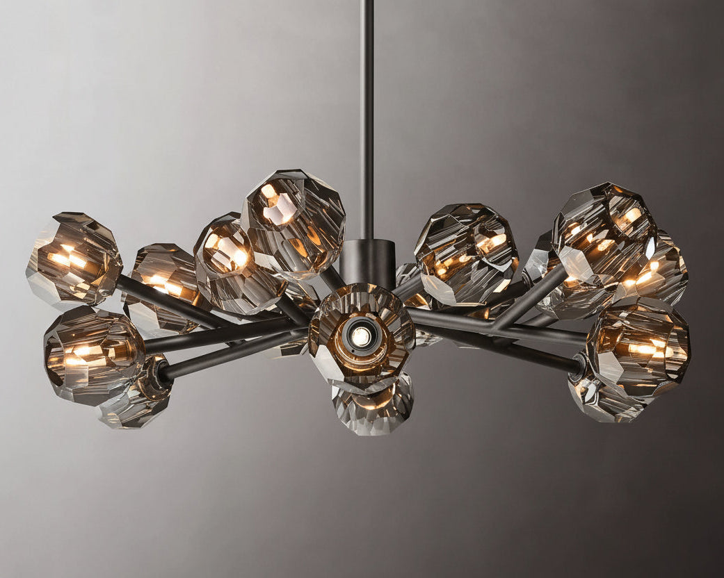 Crepura Glass Round Chandelier 36" - kimoylights