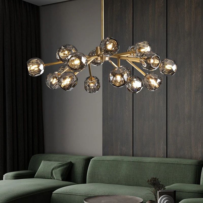 Crepura Glass Round Chandelier 36" - kimoylights