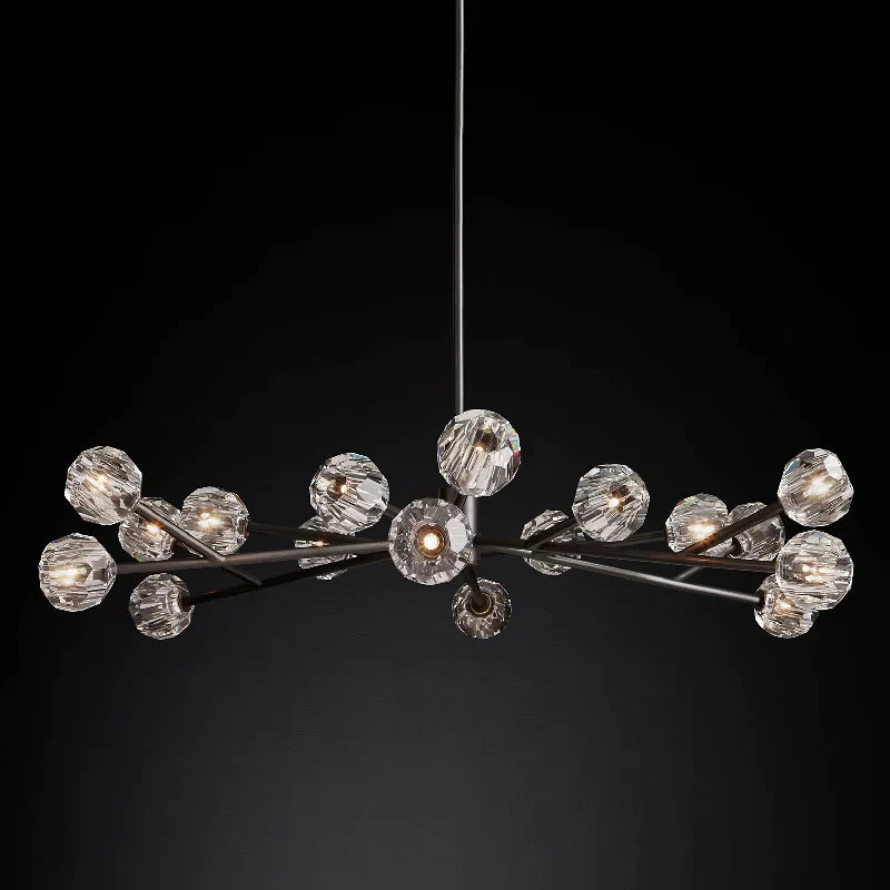 Crepura Glass Round Chandelier 60" - kimoylight