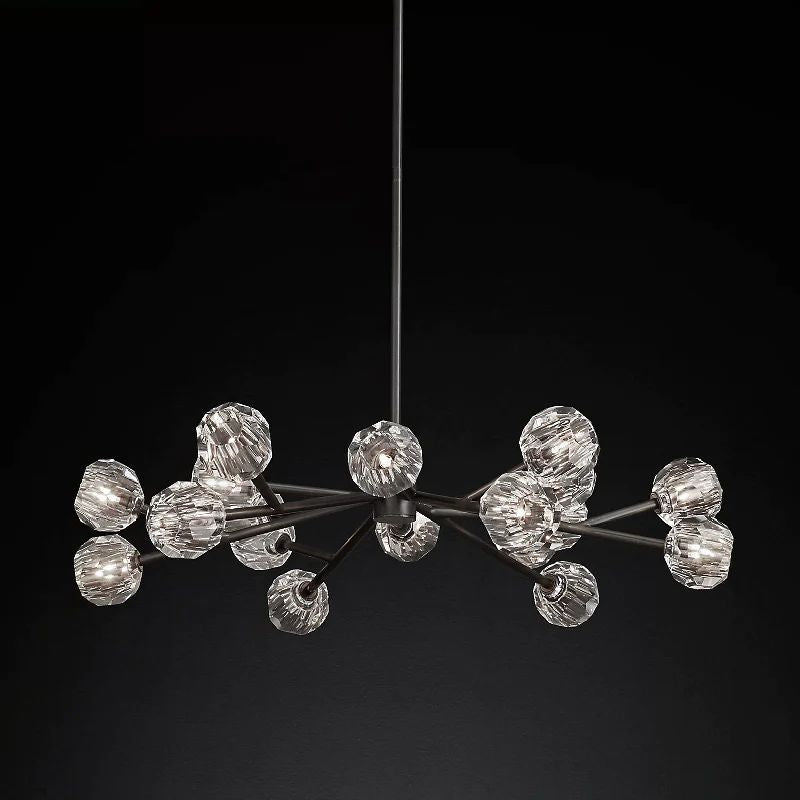 Crepura Glass Round Chandelier 48" - kimoylights
