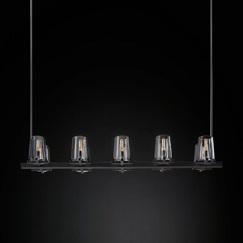 Kuseau Glass Linear Chandelier 49" - ebuylight