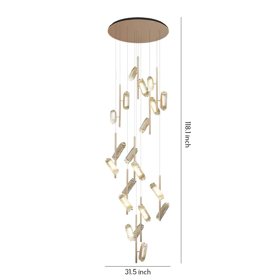LED Staircase Chandelier Luxury Acrylic Ceiling Light