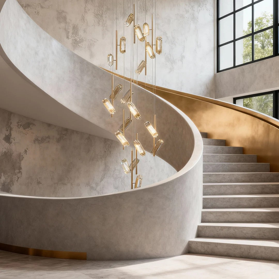 LED Staircase Chandelier Luxury Acrylic Ceiling Light