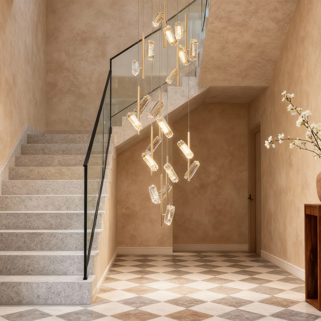 LED Staircase Chandelier Luxury Acrylic Ceiling Light