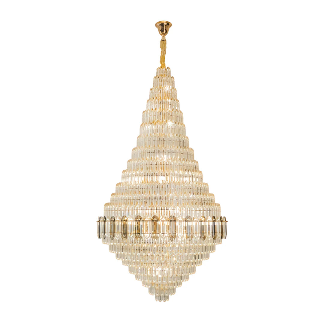 Large Gold Chandelier Luxury Art Glass