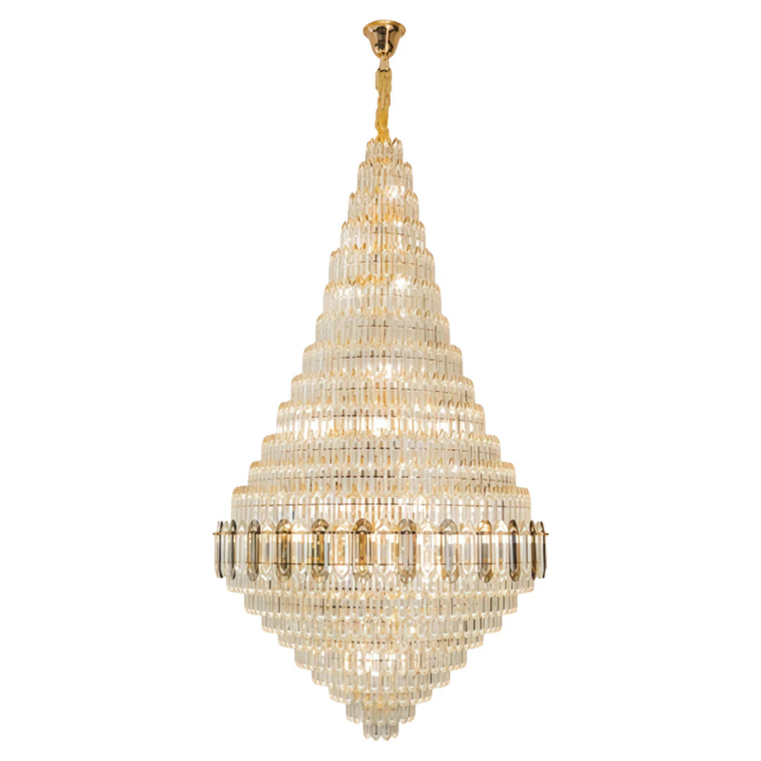 Large Gold Chandelier Luxury Art Glass
