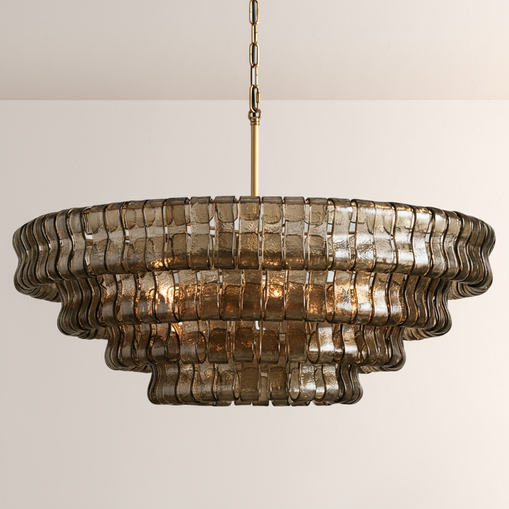 Lime 4-Tier Glass Round Chandelier - kimoylights