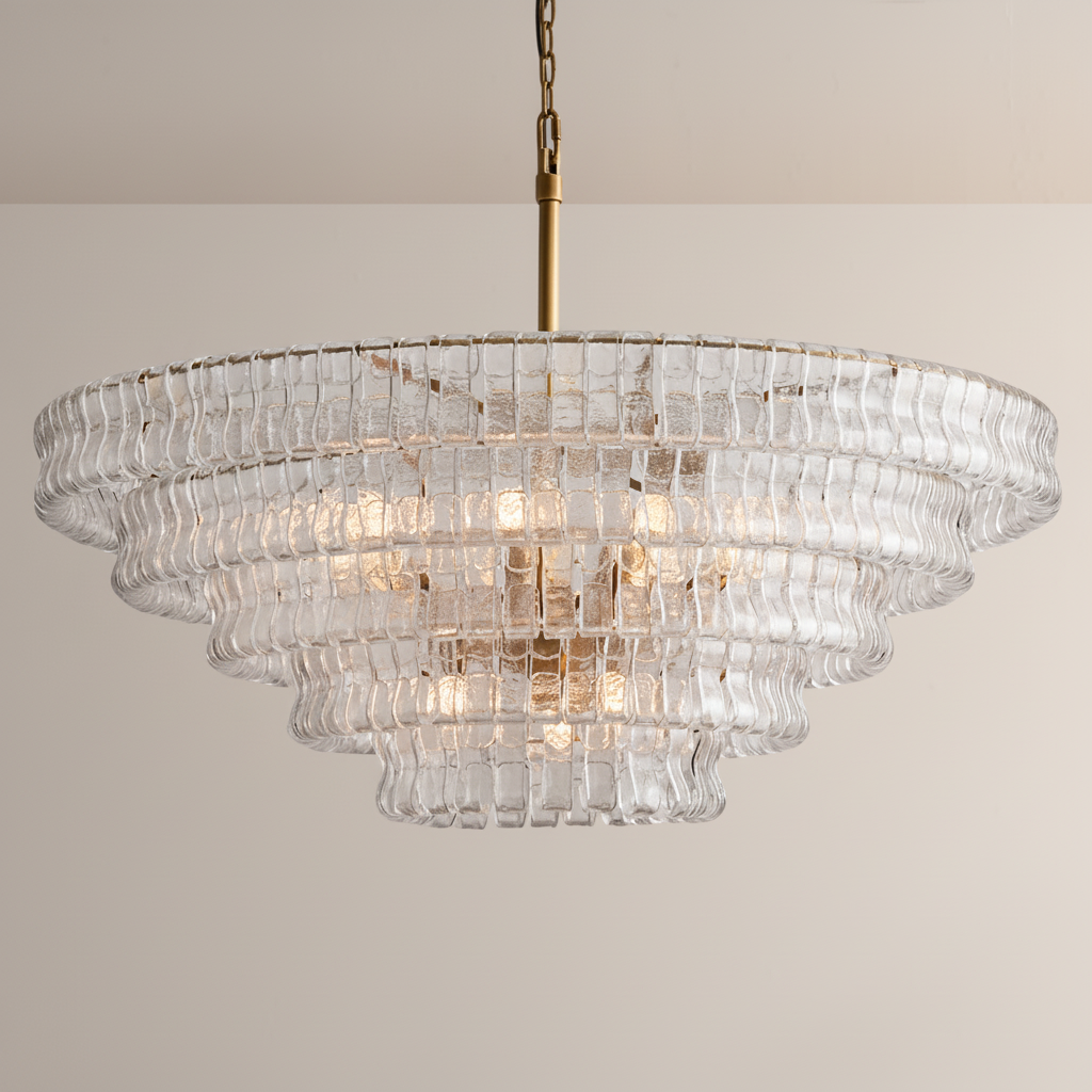 Lime 4-Tier Glass Round Chandelier - kimoylights