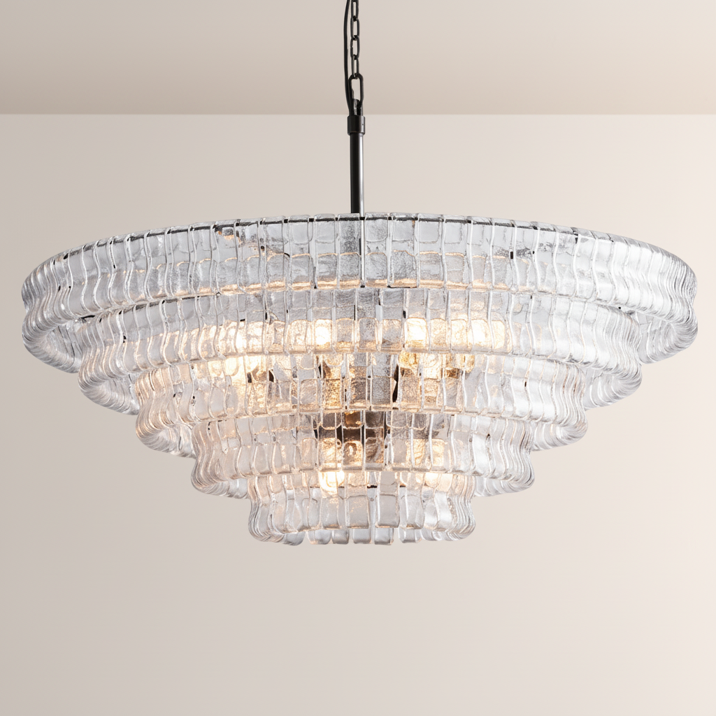 Lime 4-Tier Glass Round Chandelier - kimoylights