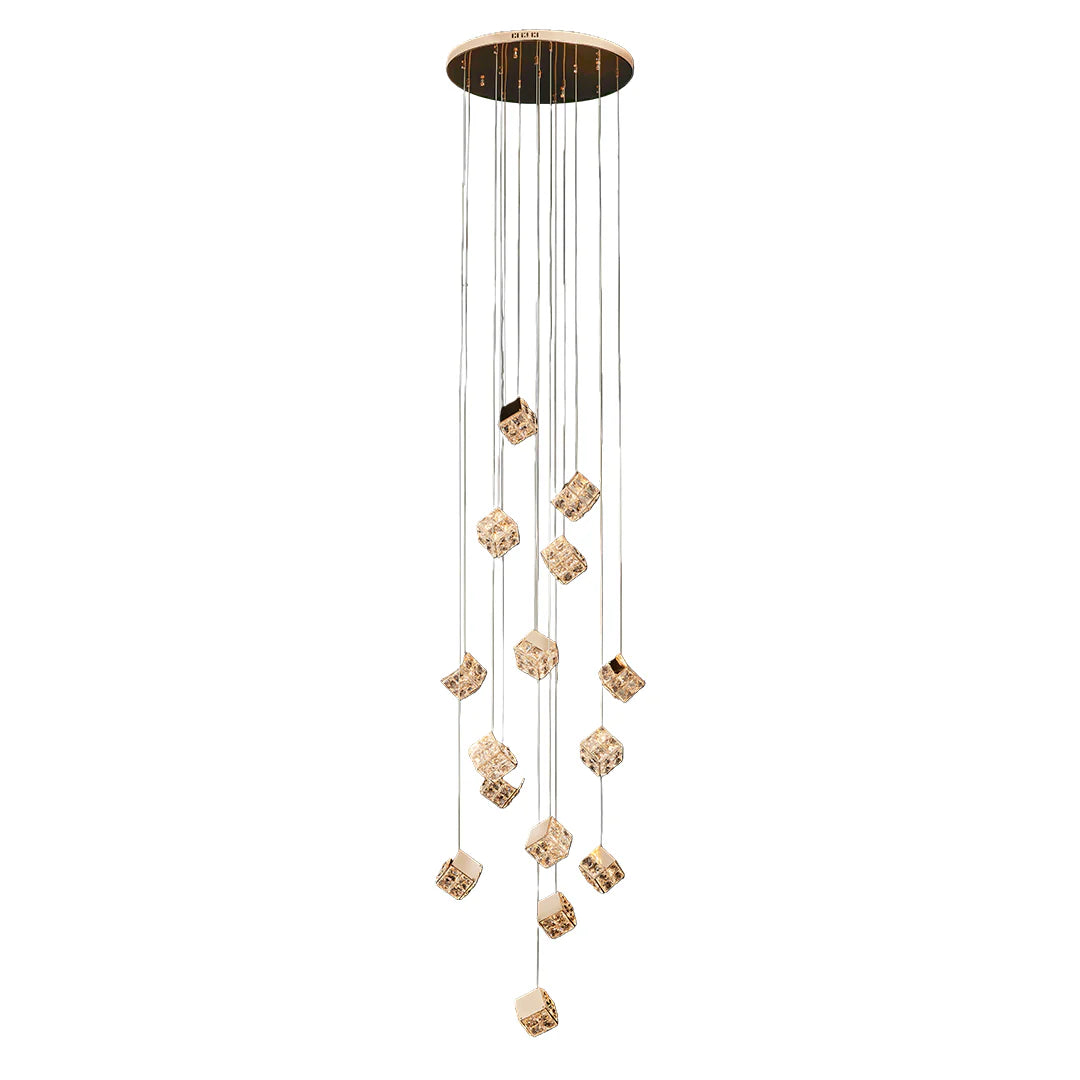 Magic Cube Crystal Staircase Chandelier