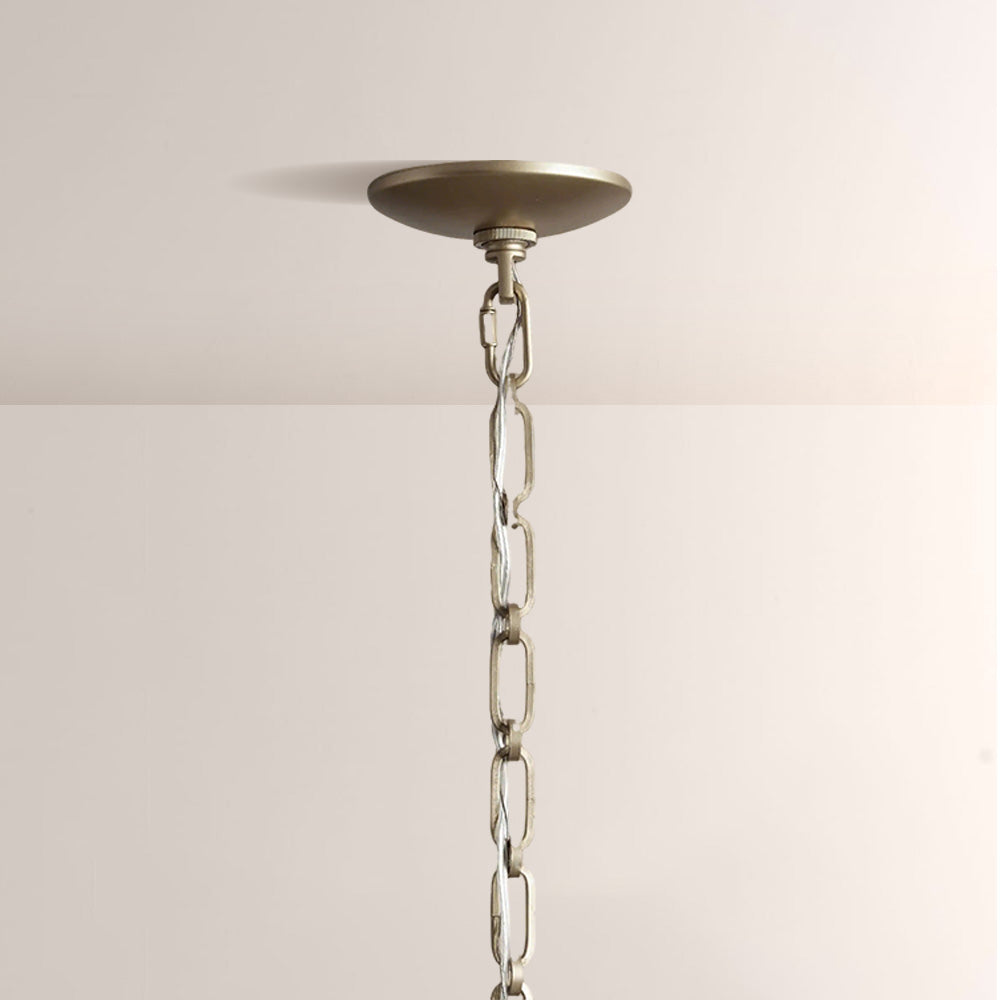 Mara Caged Opal Glass & Brass Large Pendant