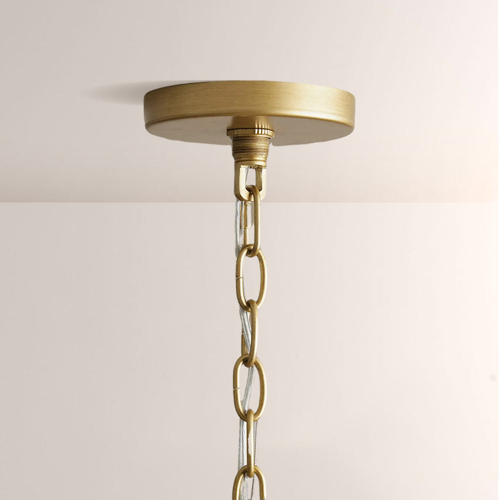 Mara Caged Opal Glass & Brass Small Pendant