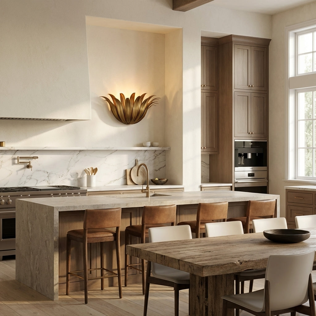 Matilde Palm Leaf & Brass Sconce