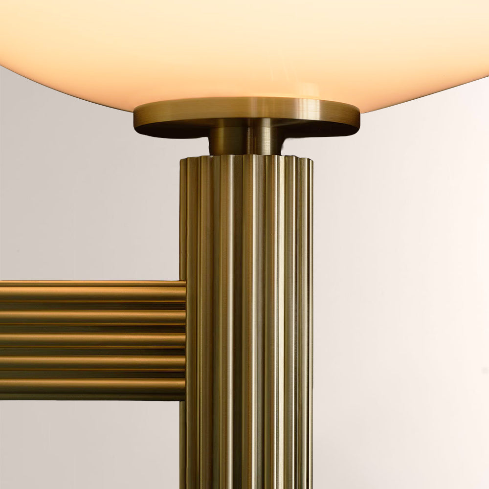Merlyn Ribbed Brass Opal Glass Wall Sconce