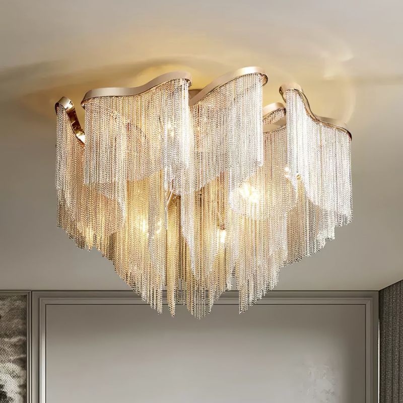 Modern Aluminum Chain Tassel Pendant - thebelacan