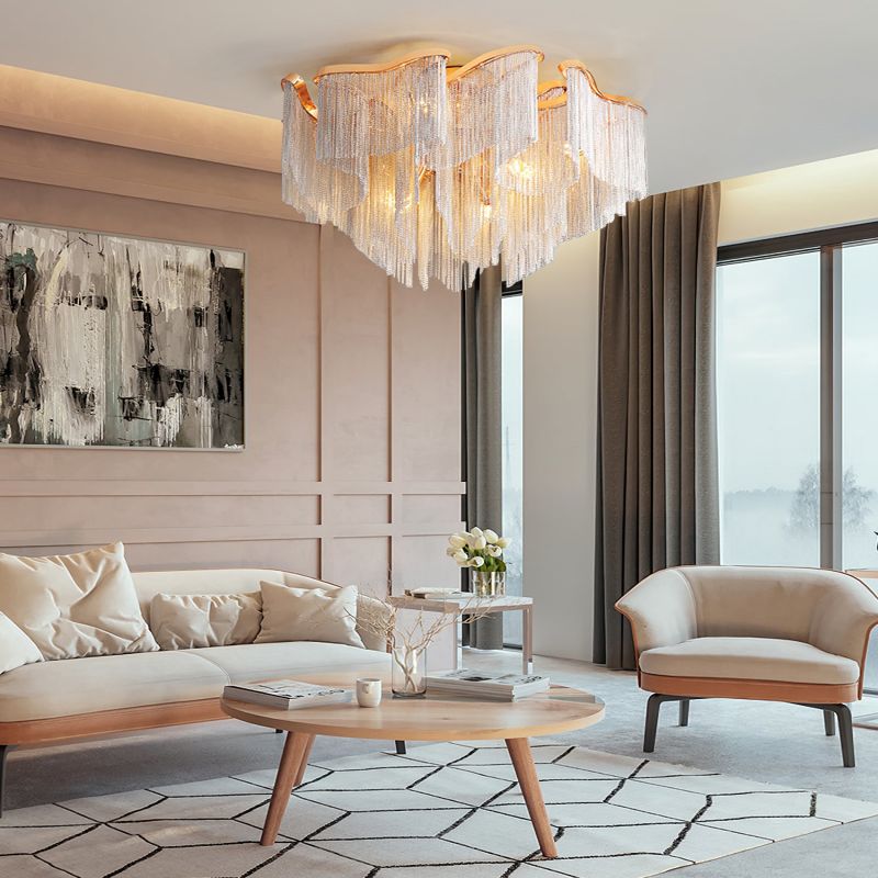 Modern Aluminum Chain Tassel Pendant - thebelacan