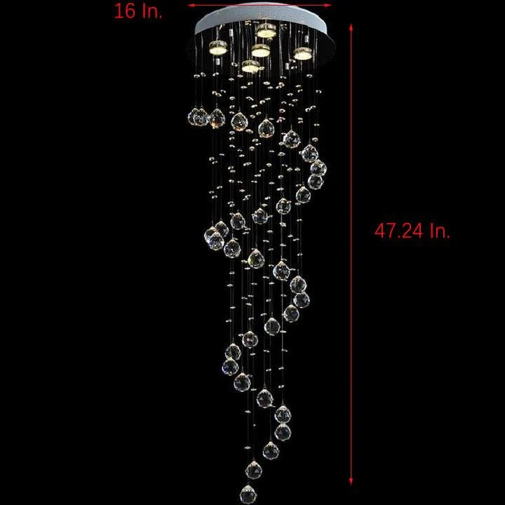 Modern Spherical Crystal Contemporary Chandelier