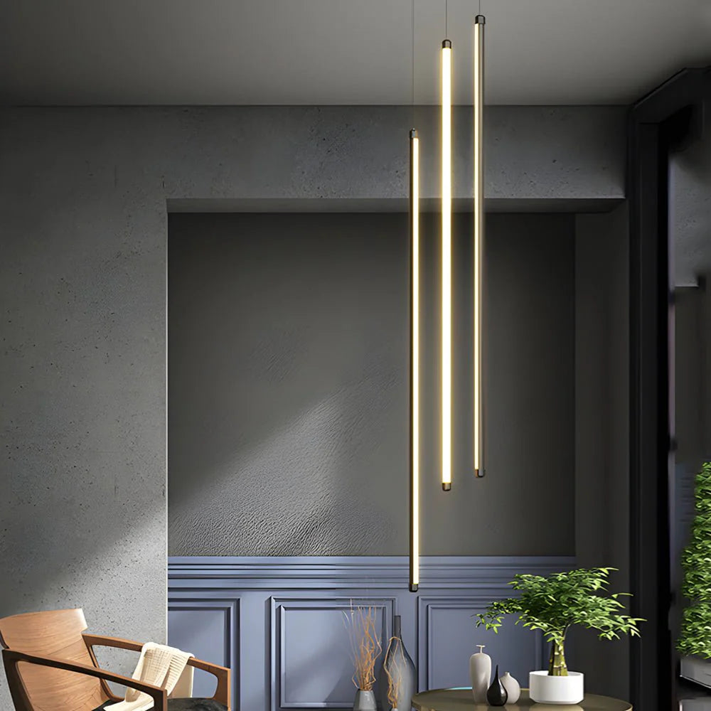 Modern Spiral Multi-Strip Chandelier