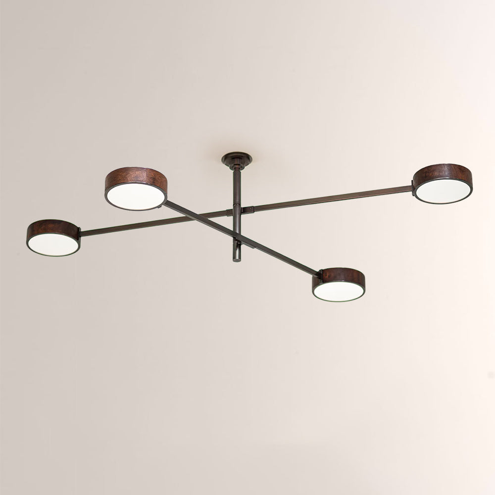 Monterra Cross Arm Wood Grain Disc Chandelier