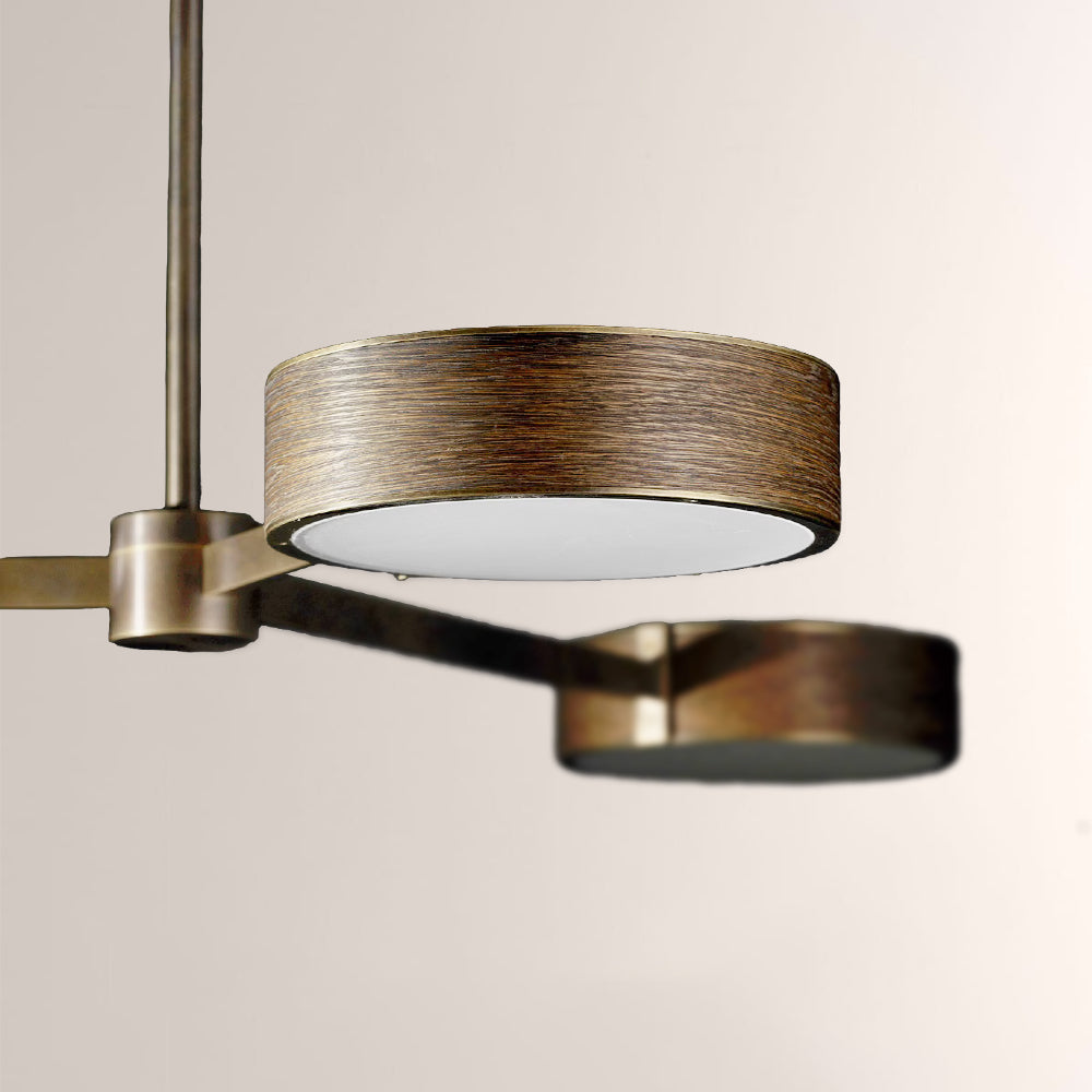 Monterra Wood Grain Metal Disc Pendant