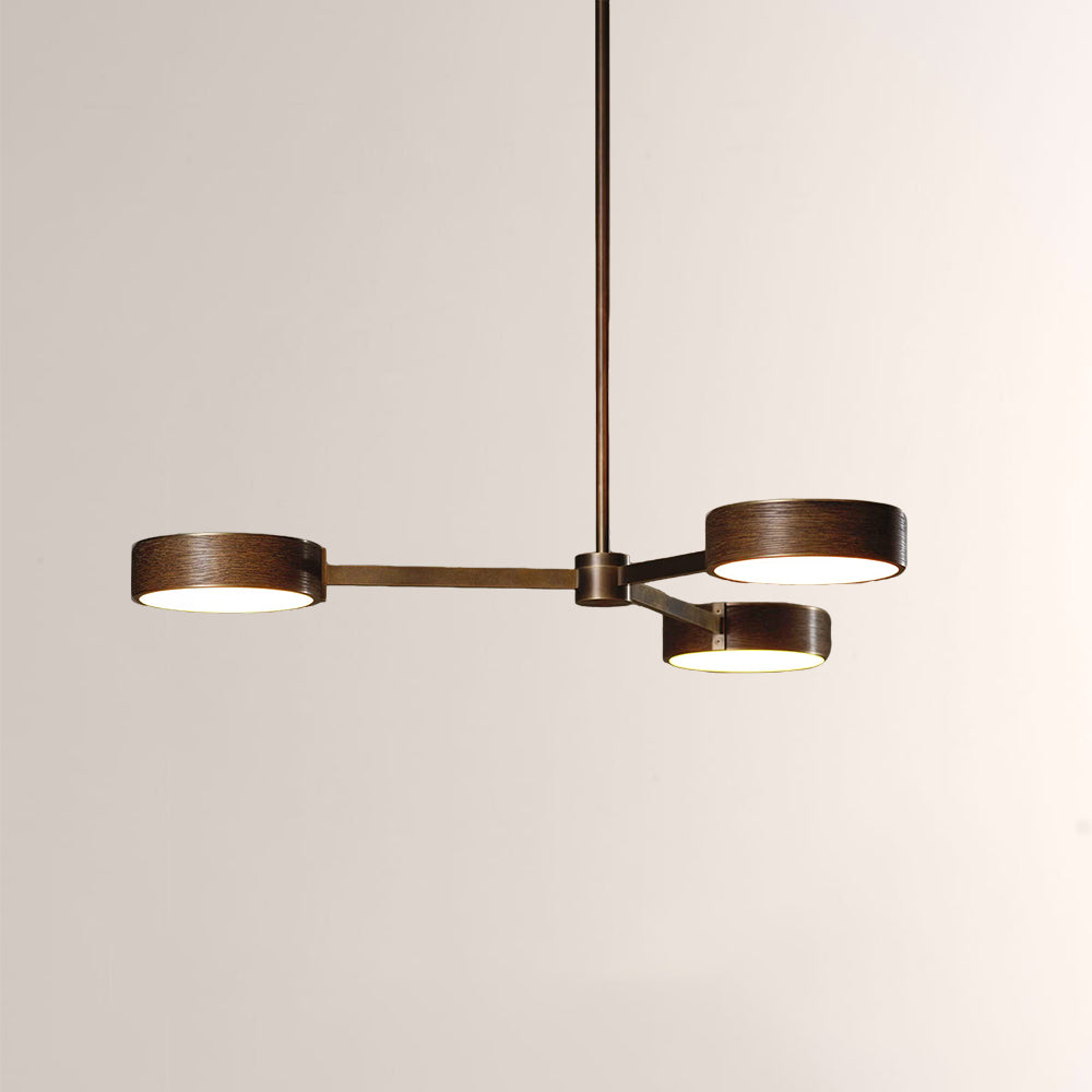 Monterra Wood Grain Metal Disc Pendant