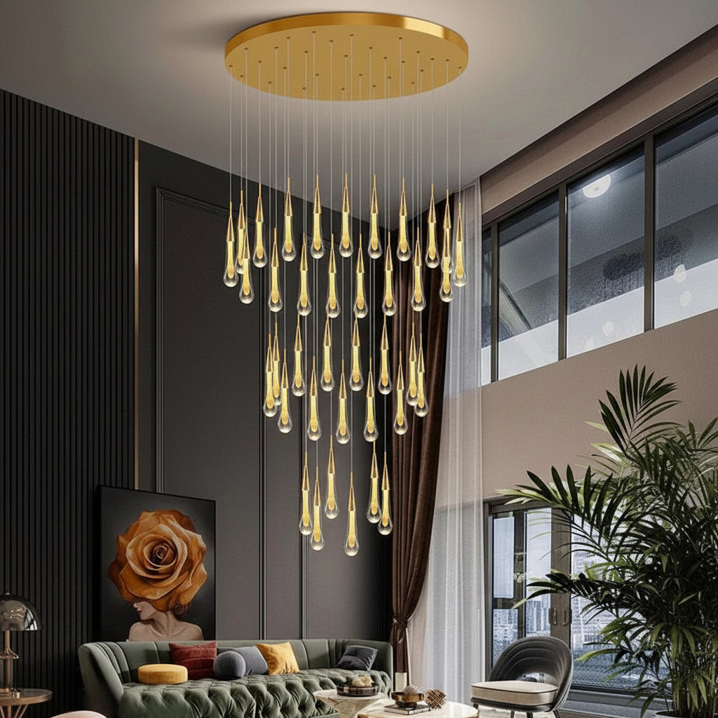 Allure Multi-LED Glass Staircase Chandelier