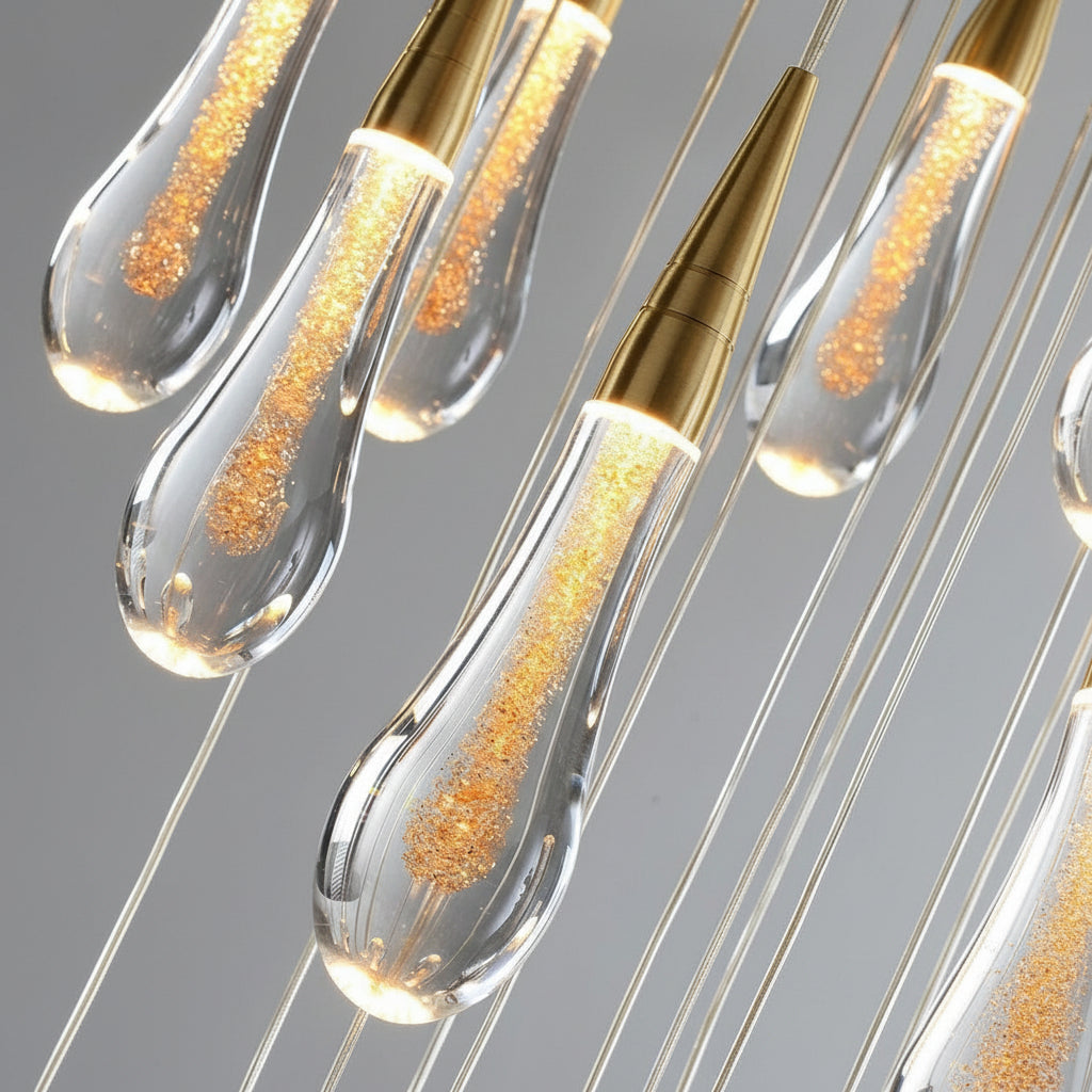 Allure Multi-LED Glass Staircase Chandelier