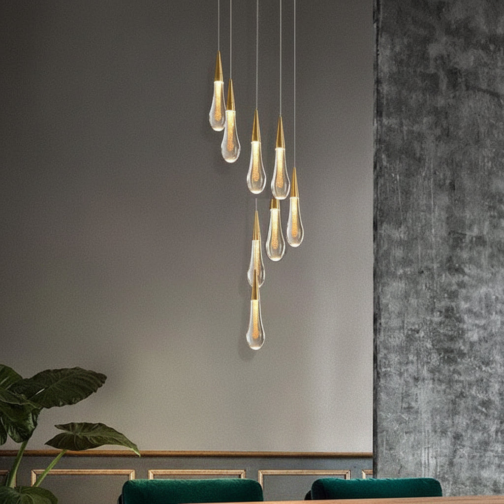 Allure Multi-LED Glass Staircase Chandelier