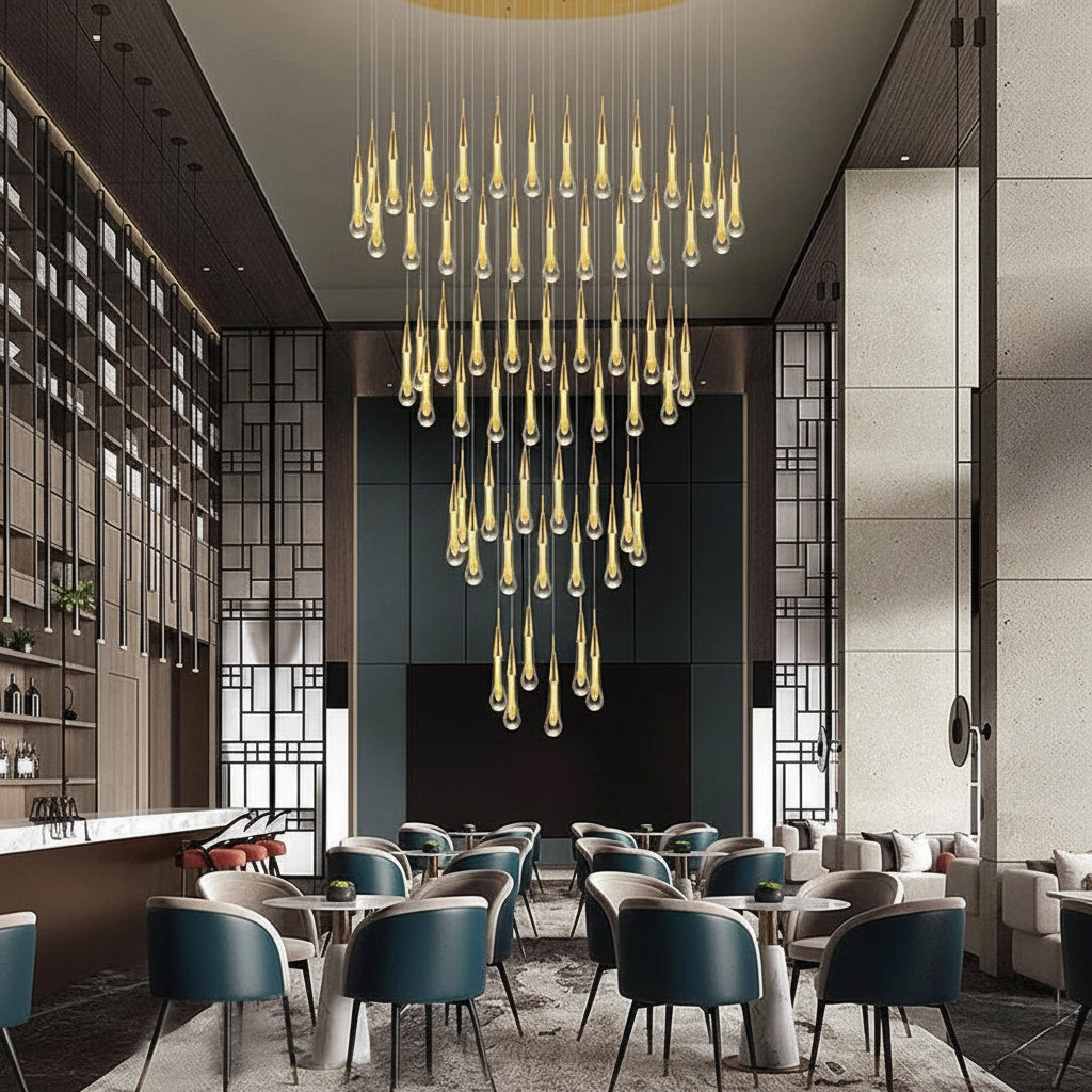 Allure Multi-LED Glass Staircase Chandelier