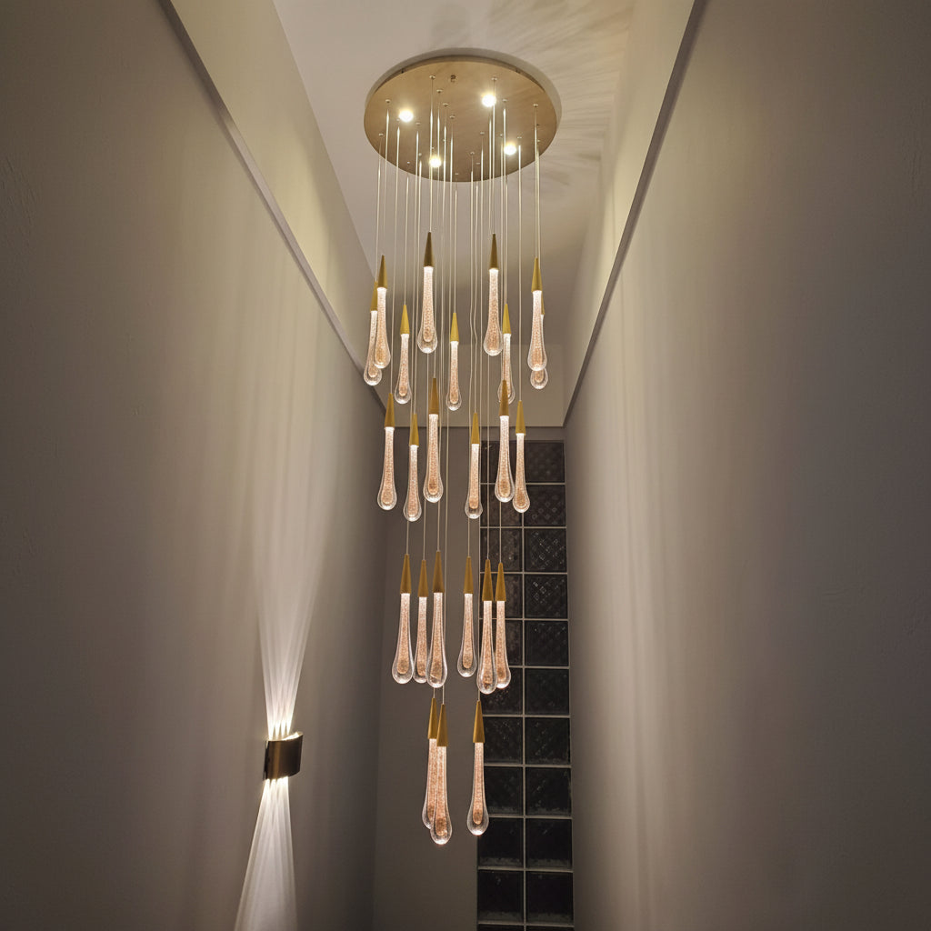 Allure Multi-LED Glass Staircase Chandelier