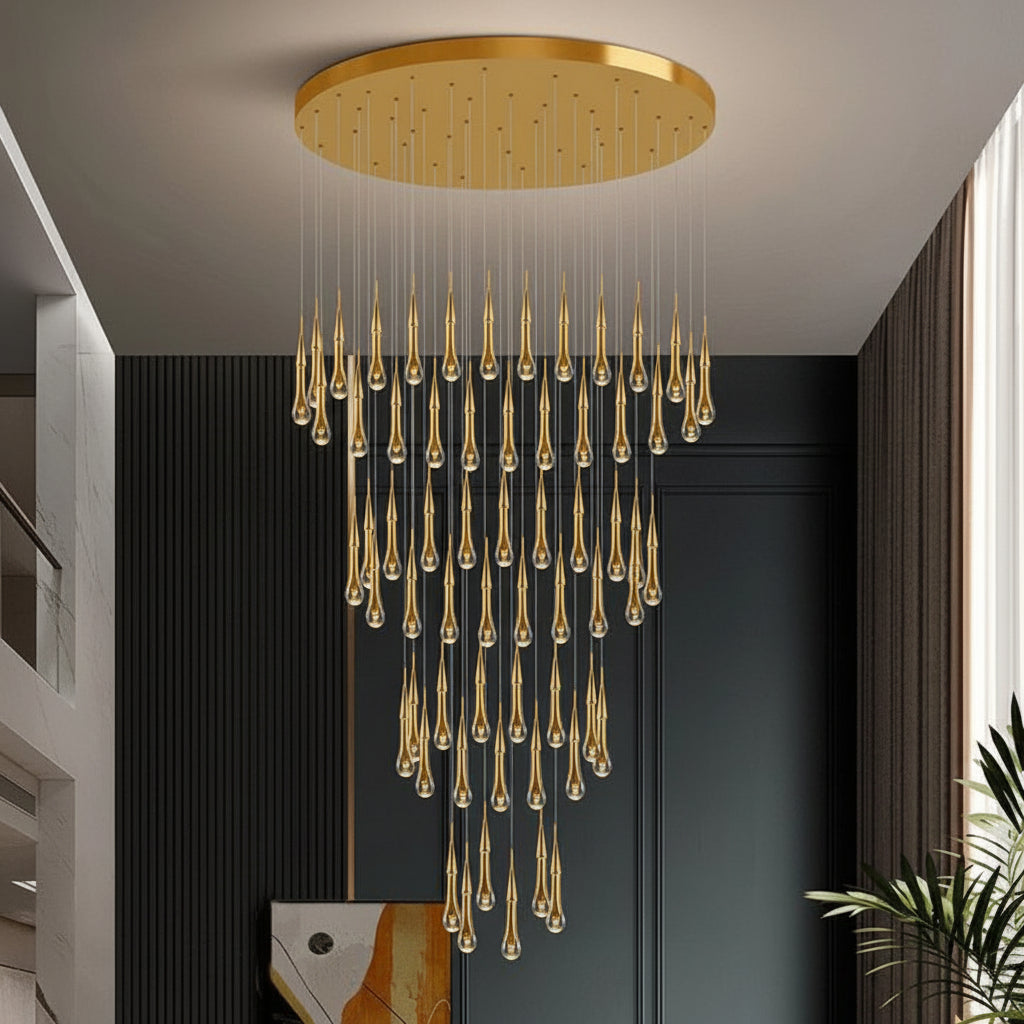 Allure Multi-LED Glass Staircase Chandelier