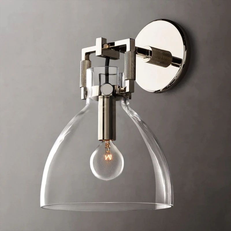 Fundor Glass Bedroom Cloche Sconce 8''