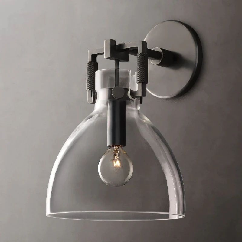 Fundor Glass Bedroom Cloche Sconce 8''