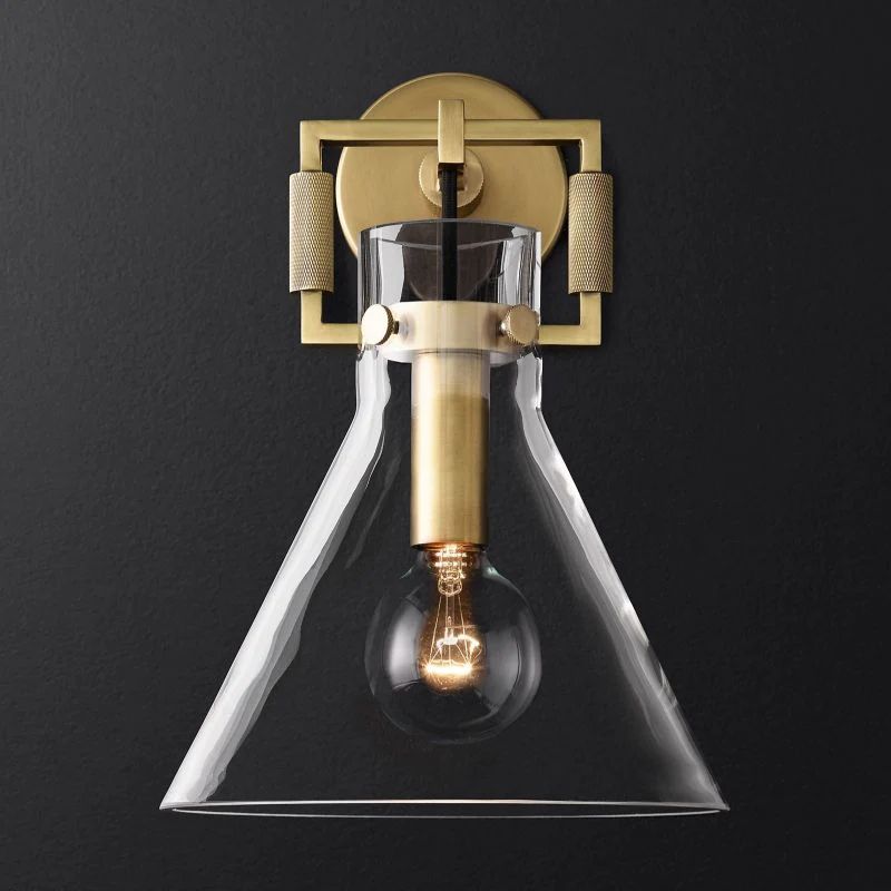 Fundor Glass Funnel Bedroom Sconce