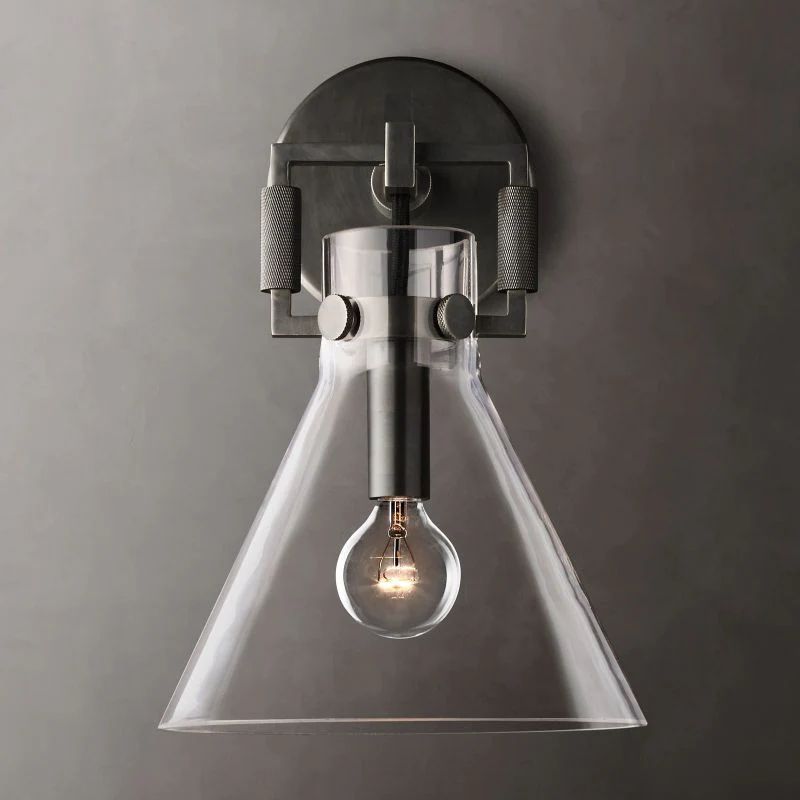 Fundor Glass Funnel Bedroom Sconce