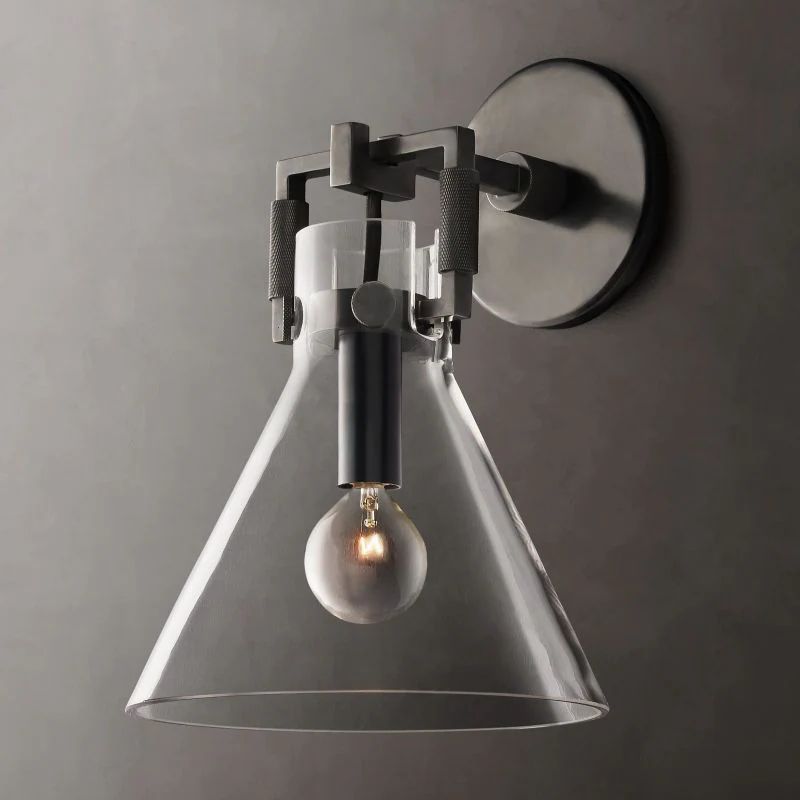 Fundor Glass Funnel Bedroom Sconce