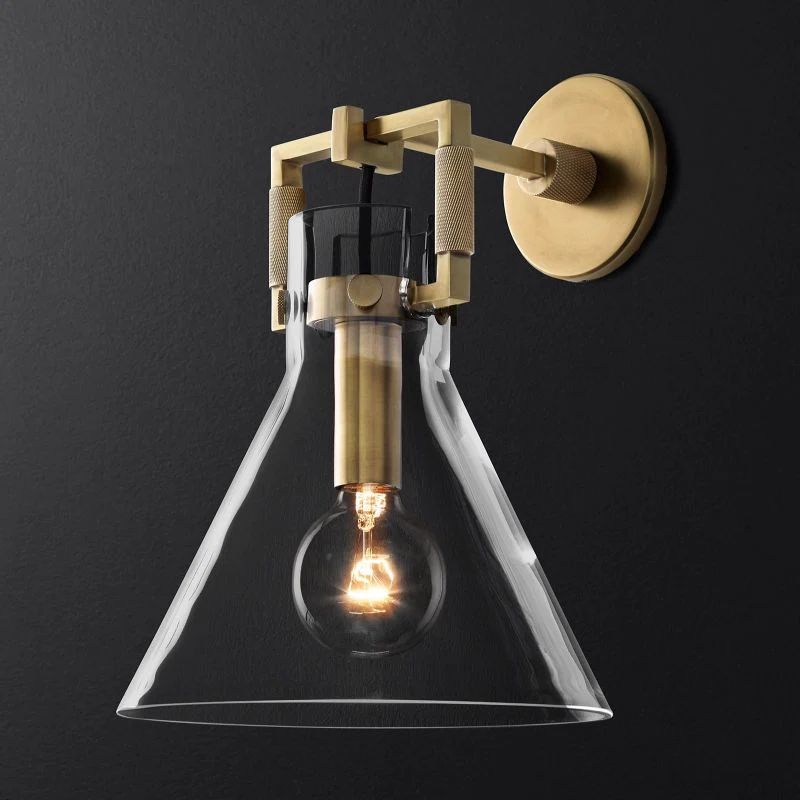 Fundor Glass Funnel Bedroom Sconce