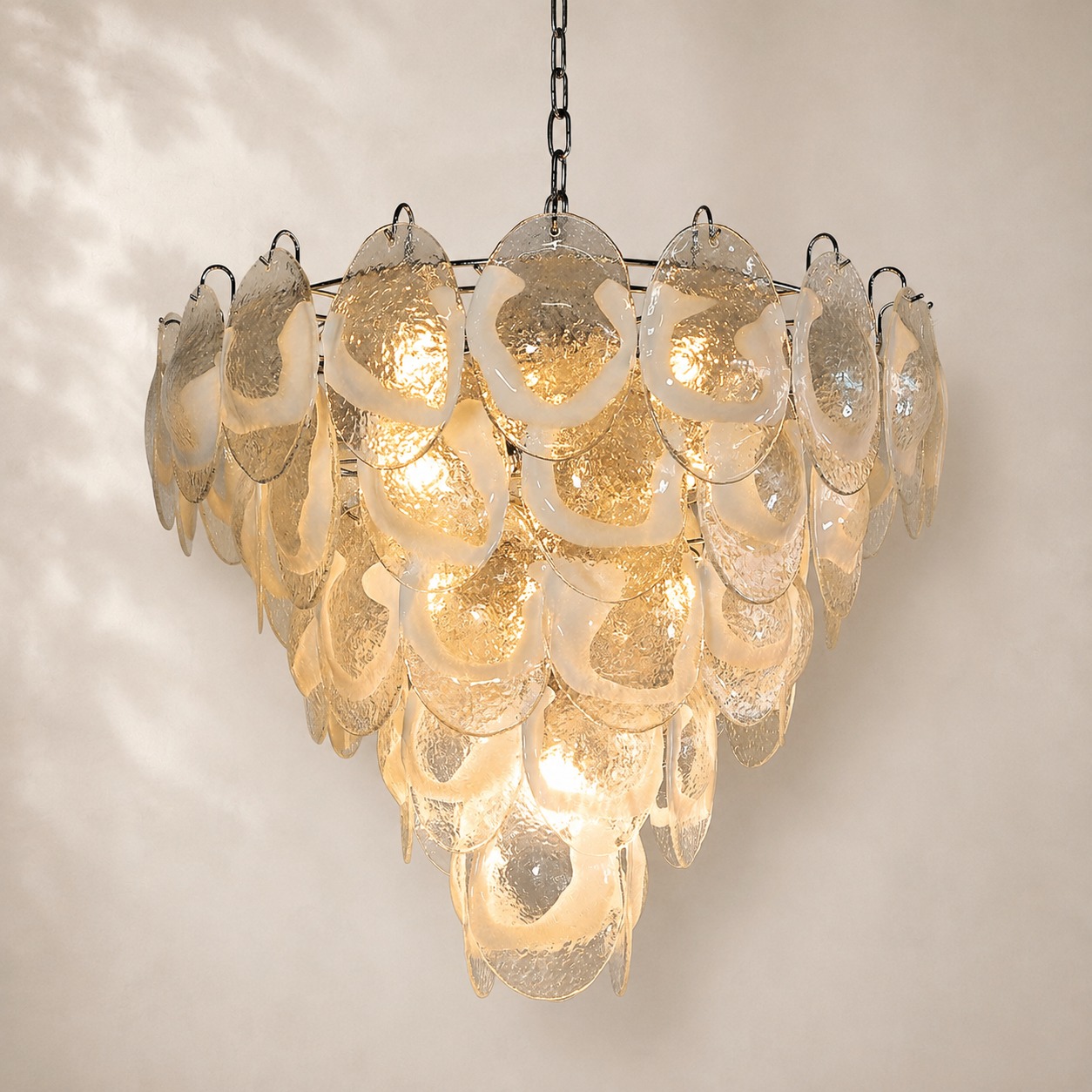Murenza Chandelier – 50 Lattimo glass – Transparent