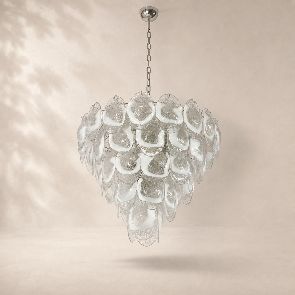 Murenza Chandelier – 50 Lattimo glass – Transparent