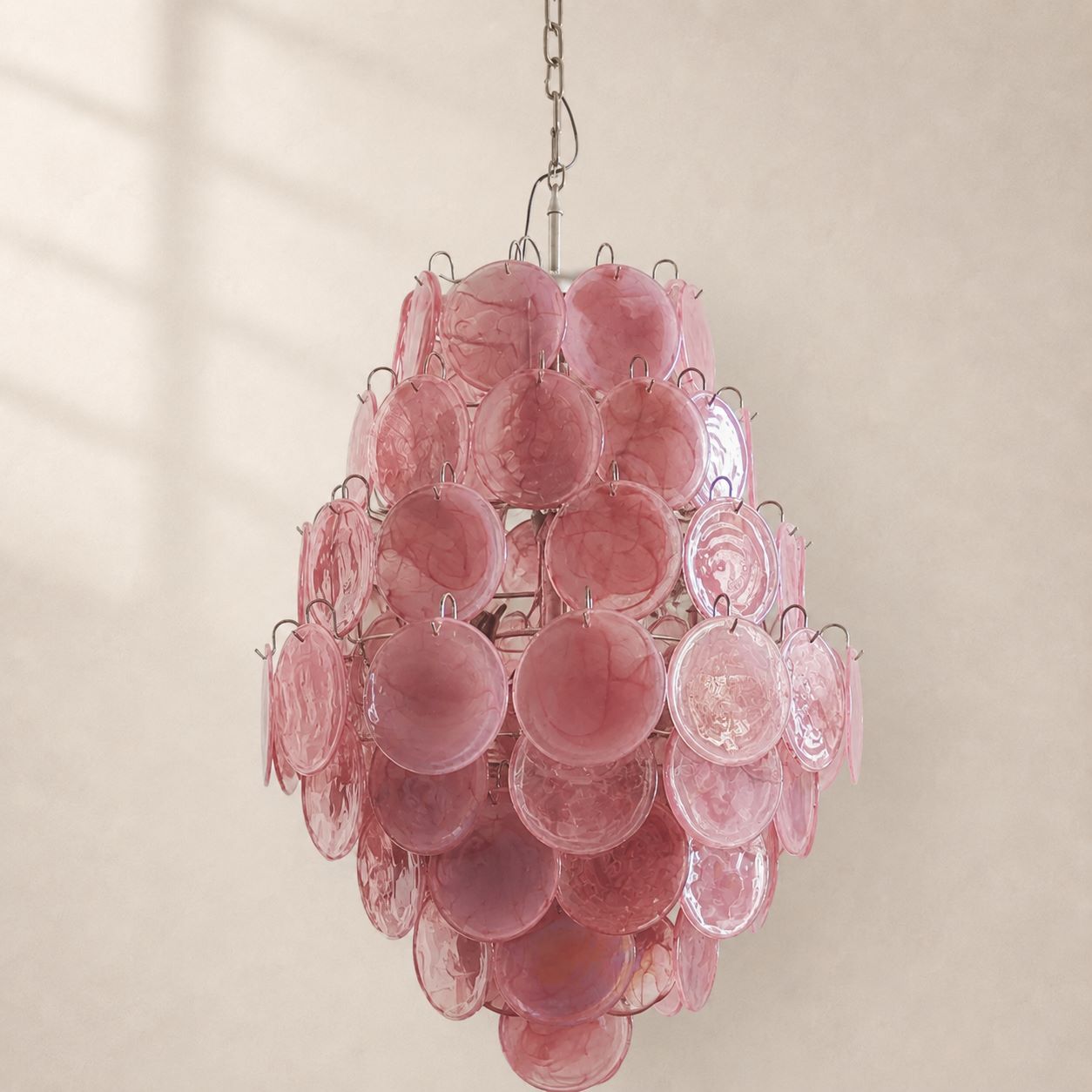 Murenza Chandelier 87 Disks Pink Alabaster