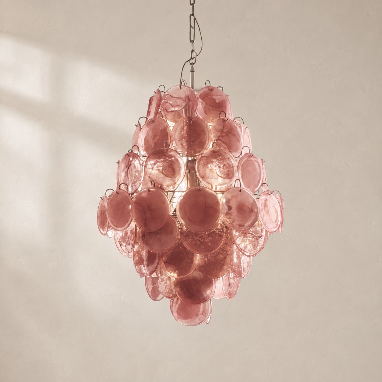 Murenza Chandelier 87 Disks Pink Alabaster