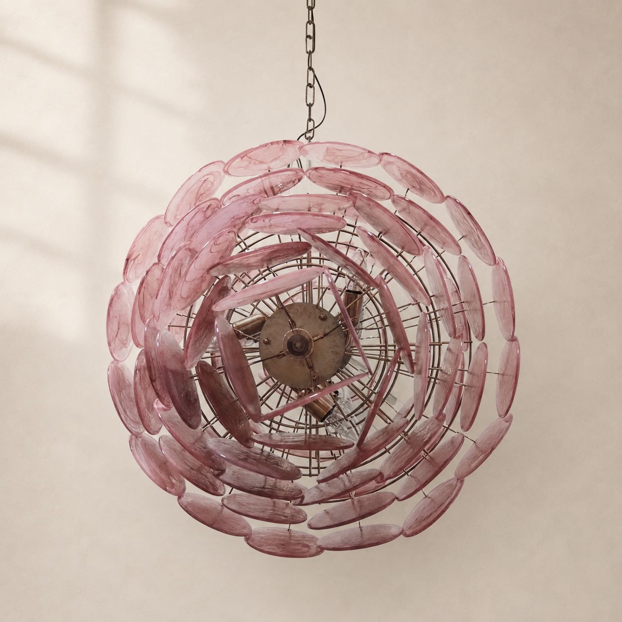 Murenza Chandelier 87 Disks Pink Alabaster