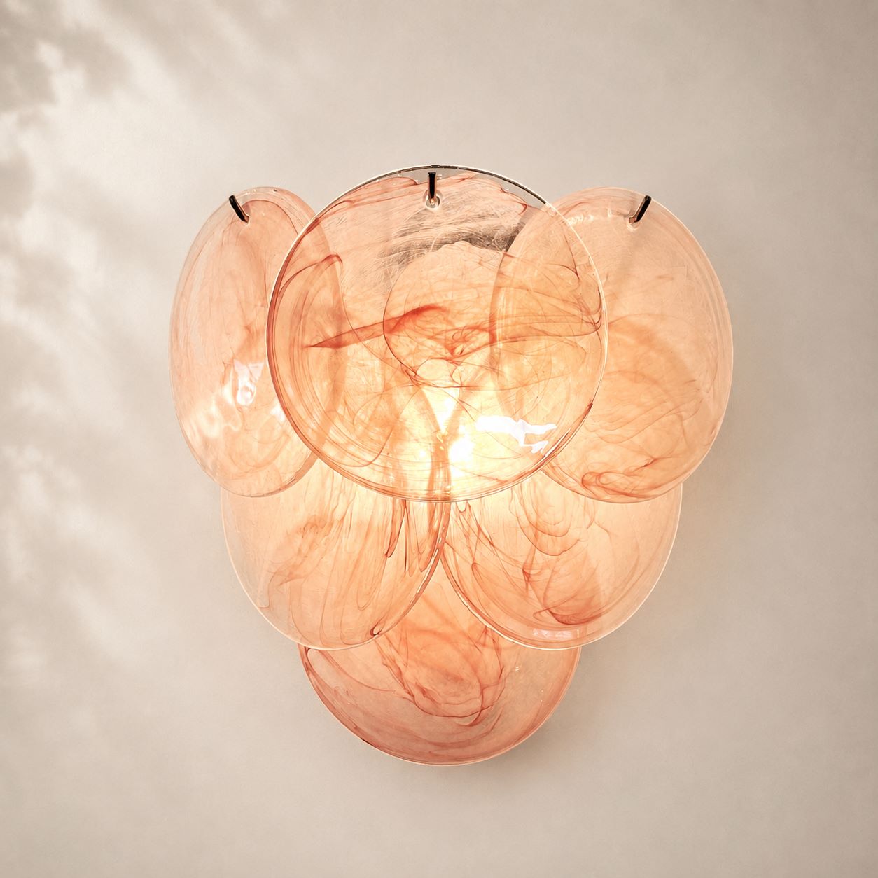 Murenza Pink Alabaster Disks Wall Lamp