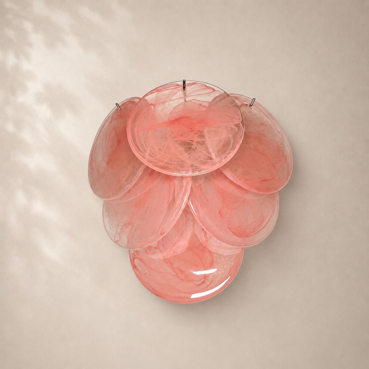 Murenza Pink Alabaster Disks Wall Lamp