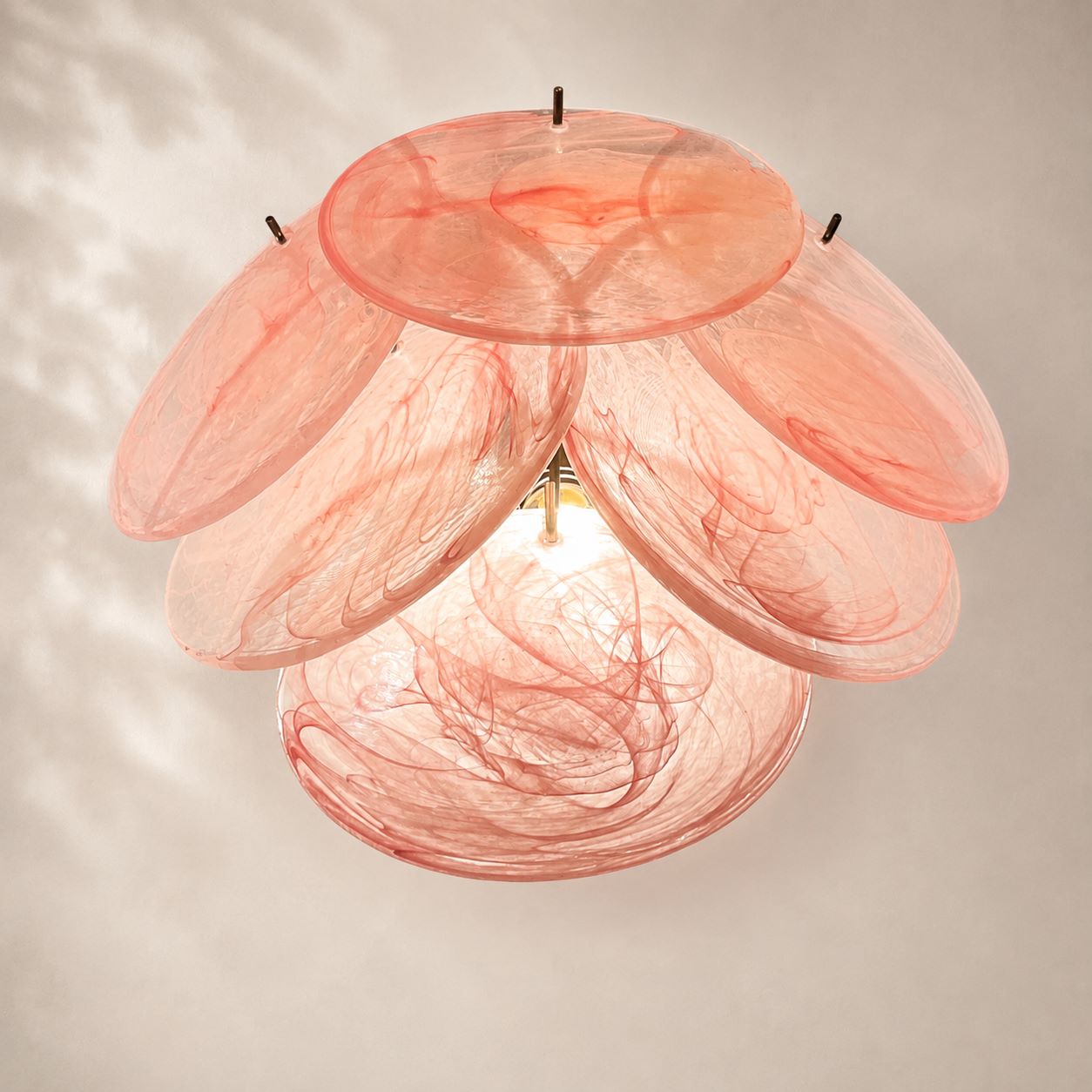 Murenza Pink Alabaster Disks Wall Lamp