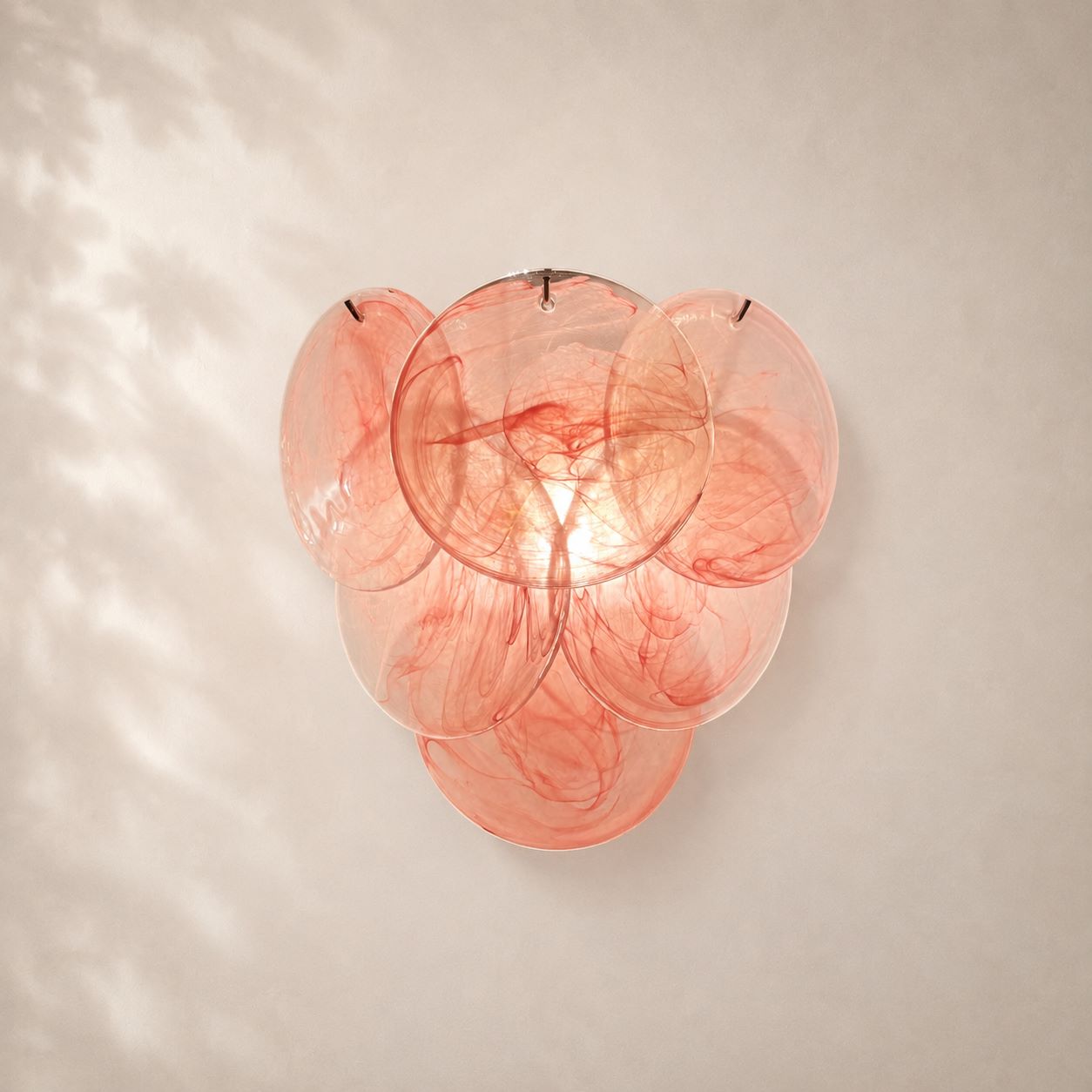 Murenza Pink Alabaster Disks Wall Lamp