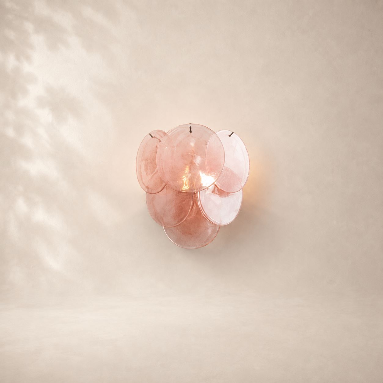 Murenza Pink Alabaster Disks Wall Lamp