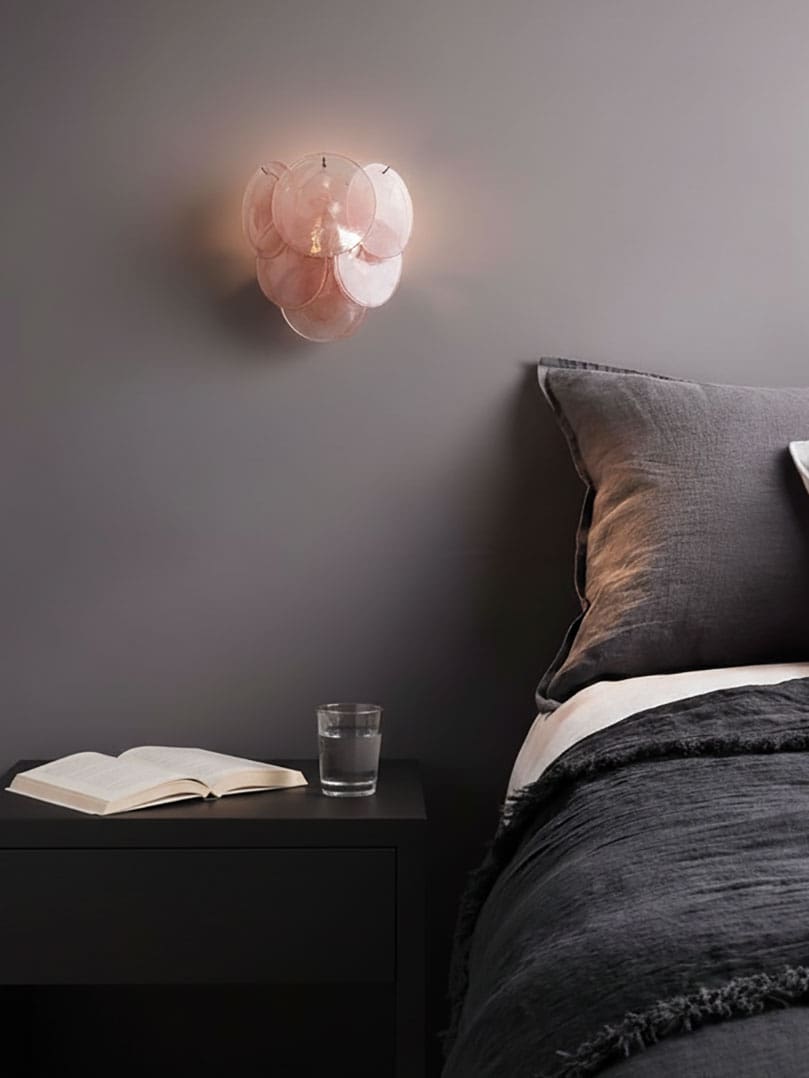 Murenza Pink Alabaster Disks Wall Lamp